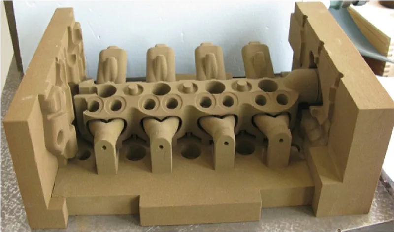 3D printed sand mould for an engine cylinder block
