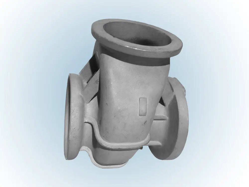 Pump housing cast in a permanent steel mould by gravity