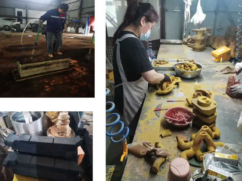 Traditional sand mold and sand core production process