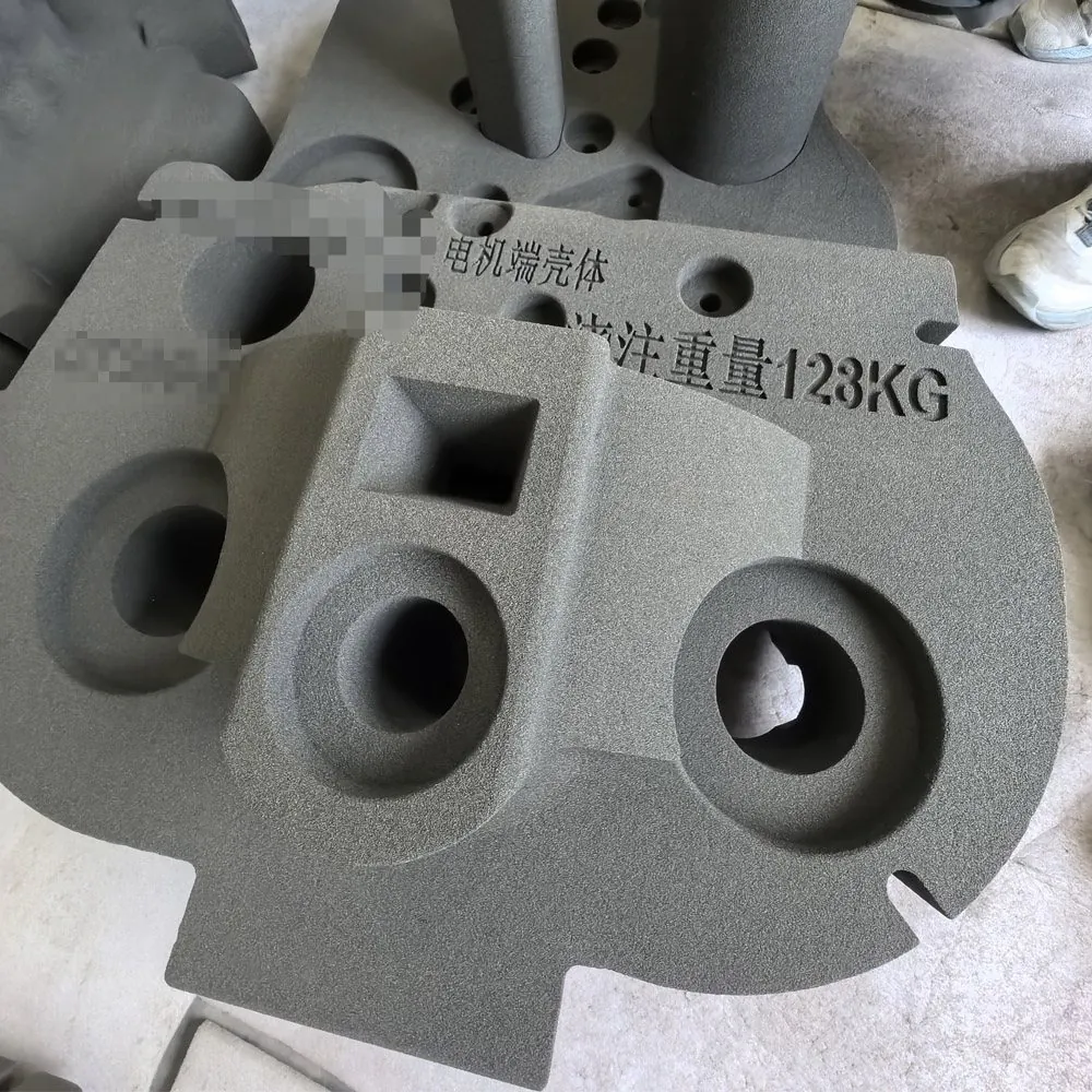 3D printed sand mould for a motor end housing